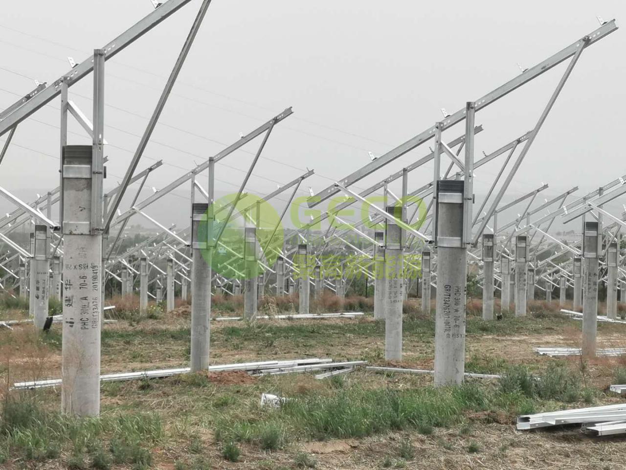 聚高完成隆基铜川40MW光伏电站项目光伏支架供货