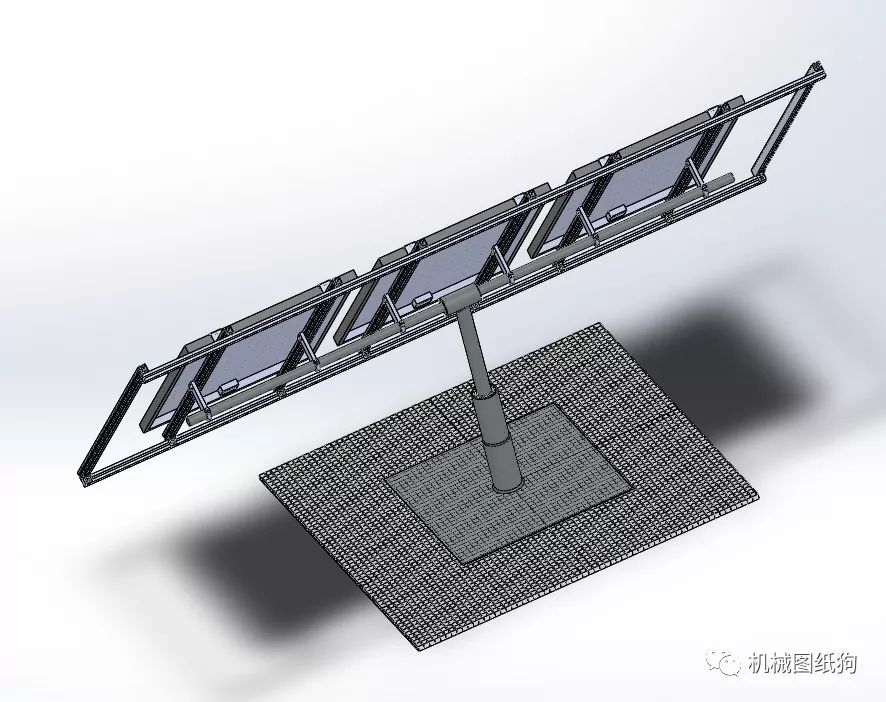 光伏太阳能板支架设计模型3D图纸 Solidworks设计