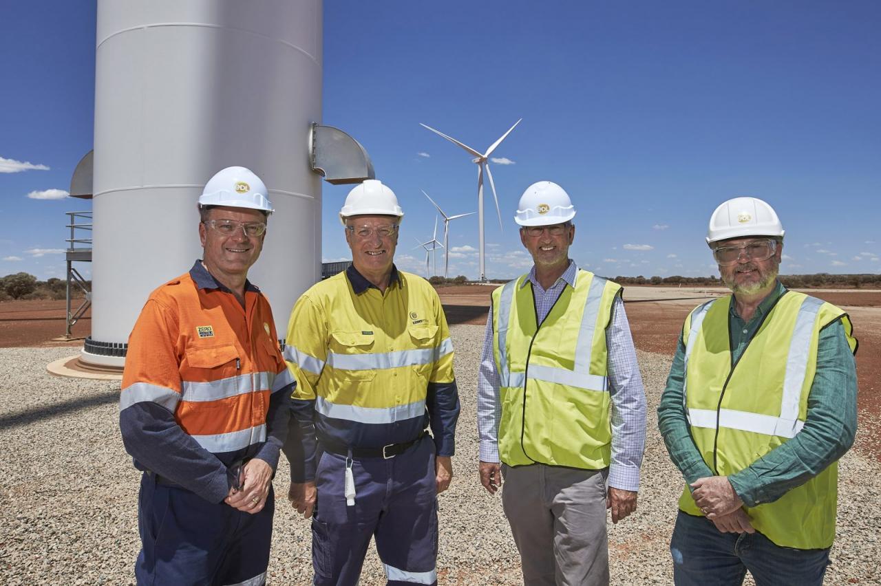 澳大利亚的风电+光伏+电池储能+燃气发电混合可再生能源微电网项目投运