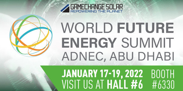 GameChange Solar 的 Genius Tracker™ 在阿布扎比世界未来能源峰会上展出