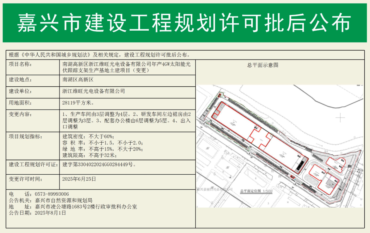 4GW光伏跟踪支架项目拟落户浙江嘉兴